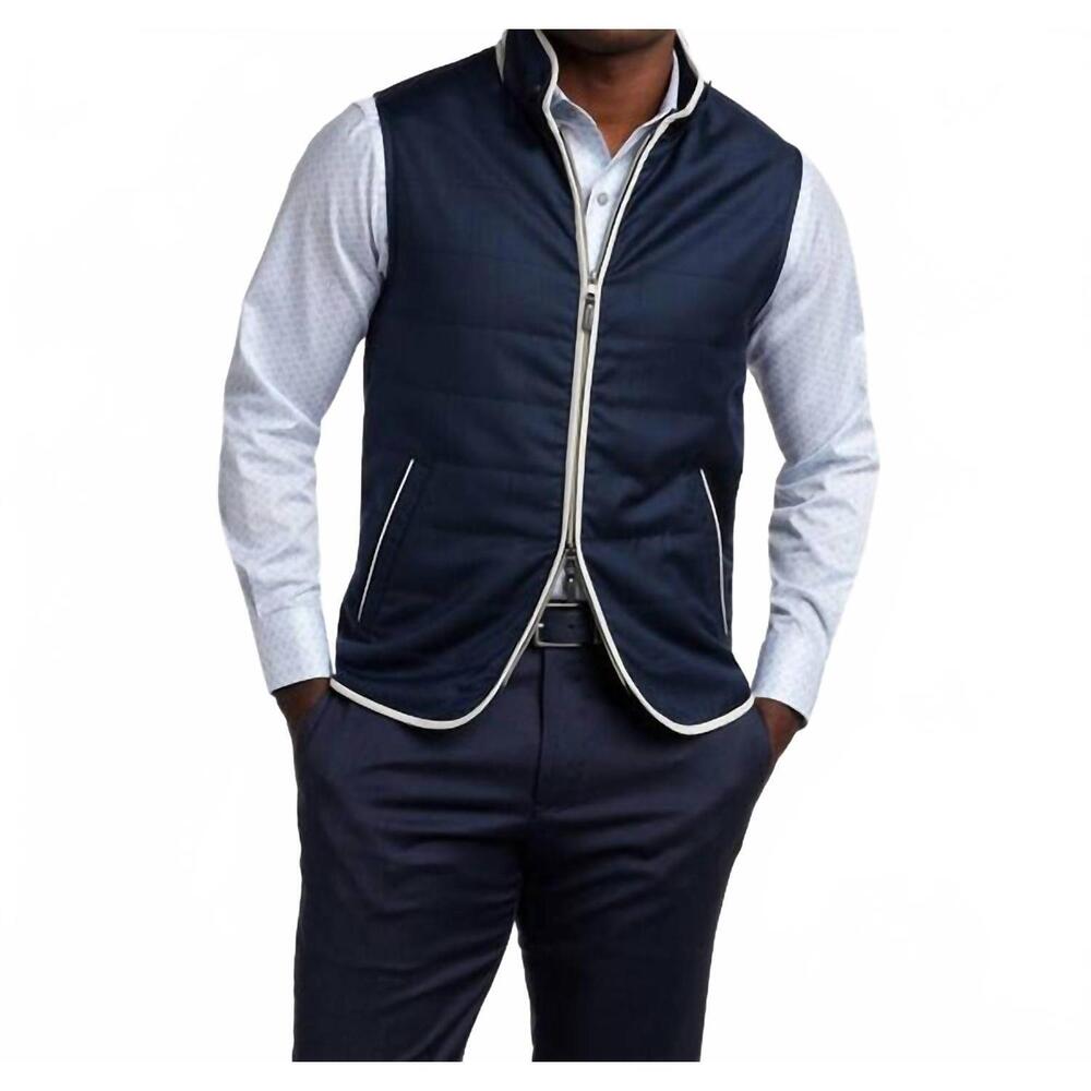 NEW DAVID DONAHUE urban vest in navy